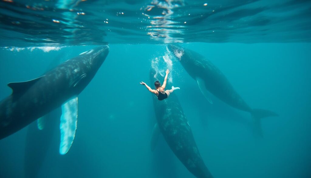 Dominica whale swimming