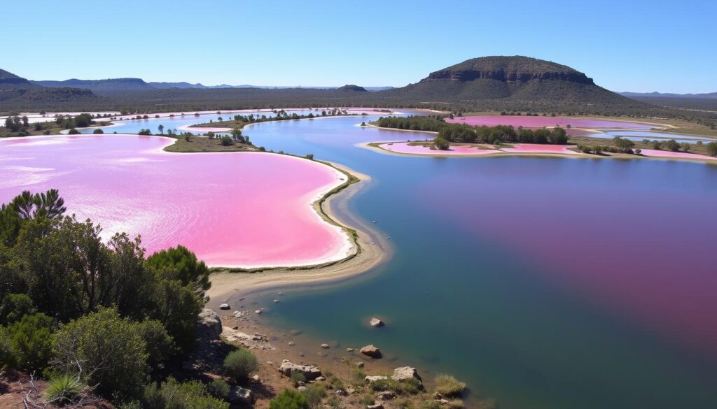 Western Australia pink lakes